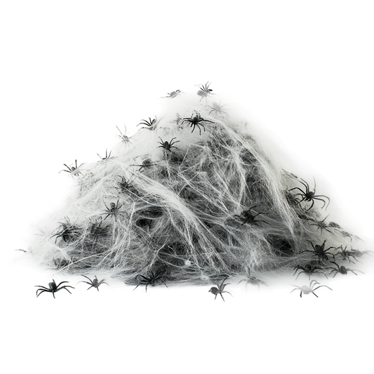 Halloween spider web decoration with 100 spiders covering up to 200 square metres