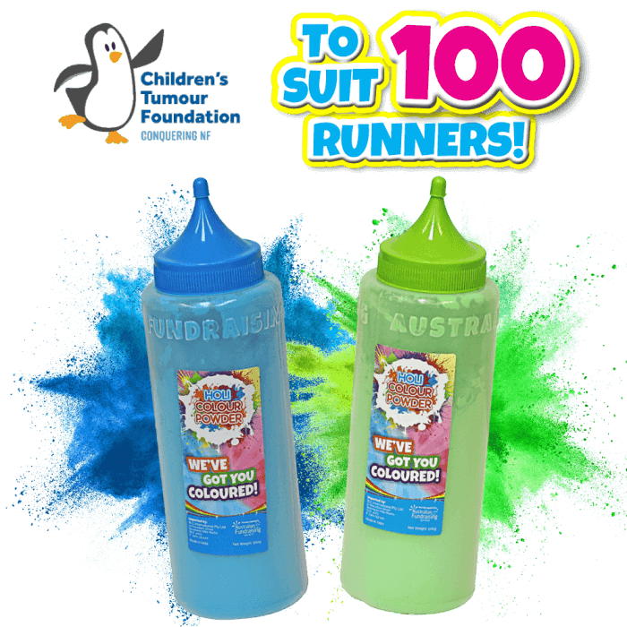 Children's Tumour Foundation Australia colour powder pack x 100 runners