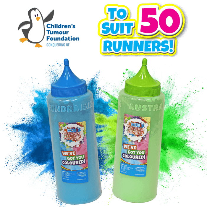 Children's Tumour Foundation Australia colour powder pack x 50 runners